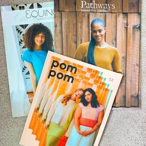 Knitting Pattern Books - Pom Pom Quarterly and Knit Picks (Set of 3)